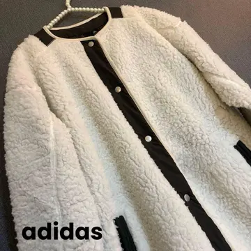 아디다스 보아 자켓 코트 화이트 쓰리 스트라이프 L