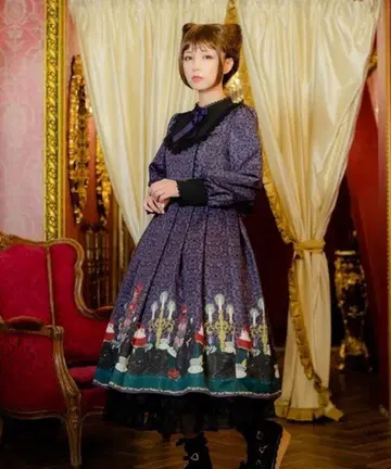 axes femme kawaii 고양이회 원피스 퍼플