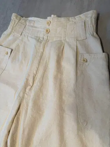 DIXIE SPORTS 블록 체크 패턴 크롭 카고 팬츠 화이트