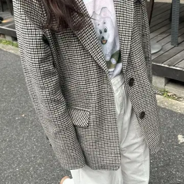 새상품급 AgAwd 아가우드 테일러드 자켓 체크