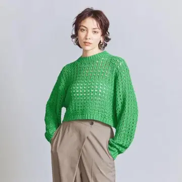 뷰티 앤 유스 크로셰 메쉬 니트 풀오버