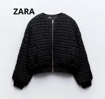 ZARA 개더 디테일 퀼팅 봄버 자켓 M