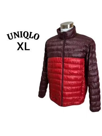 UNIQLO XL 울트라 라이트 다운 자켓 빨간색 보라색 투톤 컬러