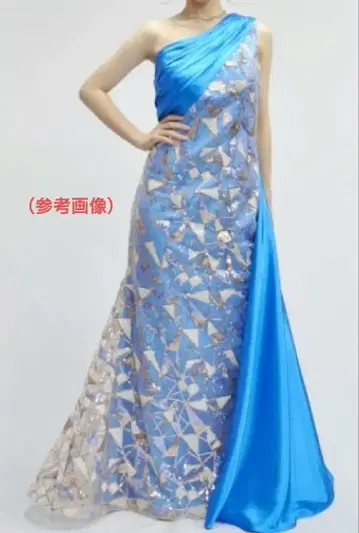 [새상품] 스팽글 원숄더 롱 드레스