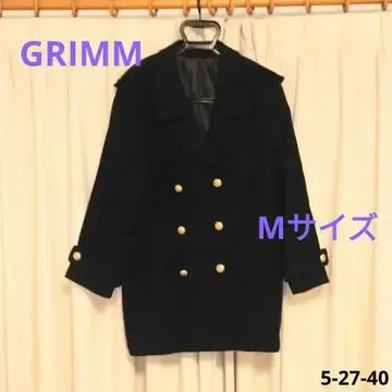 GRIMM 여성용 블랙 더블 브레스트 롱 자켓 M 사이즈 상당
