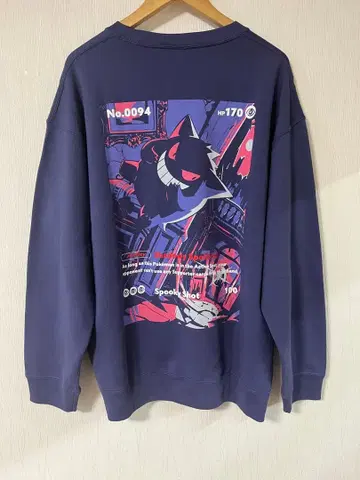 새상품 미사용 포켓몬 스웨트 셔츠 겐가 XL