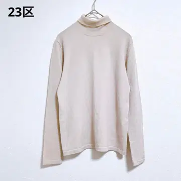 [ 23KU ] 긴팔 티셔츠 터틀넥 모 긴팔 아이보리 베이지