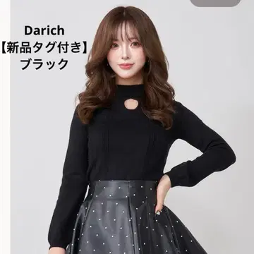 택 포함 새상품 다리치 프티 하이넥 DD 니트탑 블랙