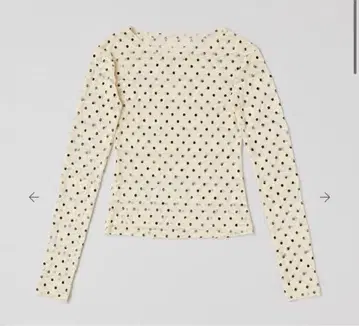 poppy 아사기니뇨 시스루 도트 레이스 ROUND NECK