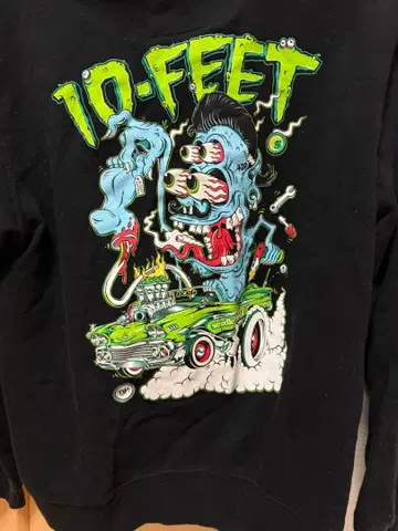 10-FEET 블랙 집업 후드티 L