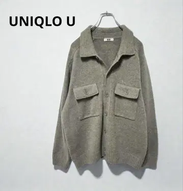 UNIQLO U 레어 사이즈 XXL 53 GREEN 라무 니트 자켓