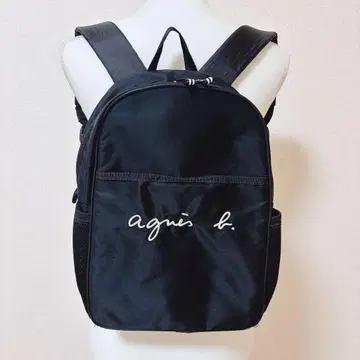 아네스베 로고 자수 백팩 백 블랙 검정