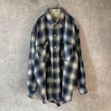 그라데이션 셔츠 긴팔 빈티지 블루 계열 큰 L 사이즈 아크릴 계열
