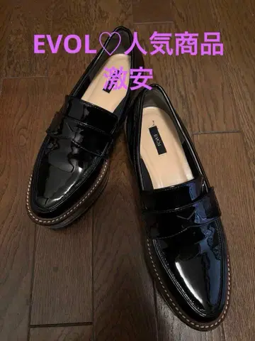 EVOL 플랫폼 통굽 로퍼 블랙