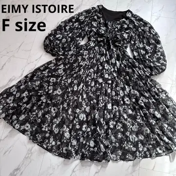 에이미 이스트 월 Rona flower 시어 플리츠 가운