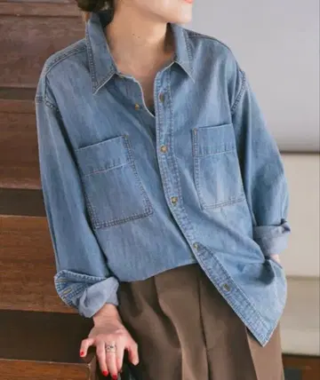 스픽앤스팬 라이트 온스 데님 셔츠