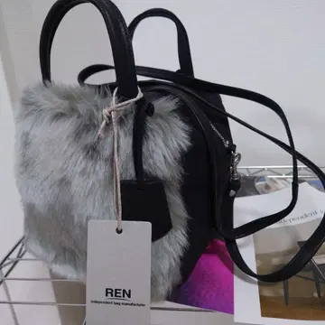 REN 퍼 숄더 & 핸드백
