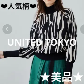 인기 패턴 UNITED TOKYO 볼륨 슬리브 하이넥 니트 ( 멀티 )