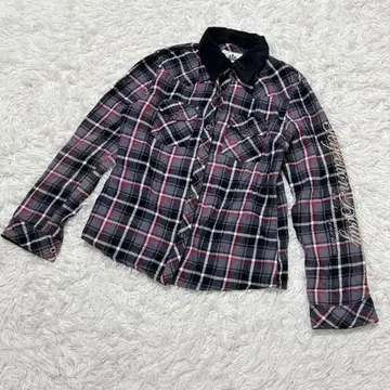 [ c6485 ] 셔츠 긴팔 체크 무늬 레이어드 스타일