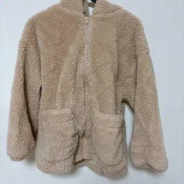 ANAP 플리스 자켓 베이지 L 후드 부착