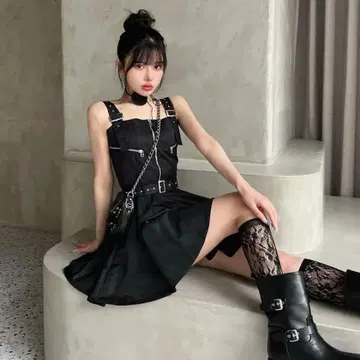 Darich 나일론 점퍼 미니 원피스