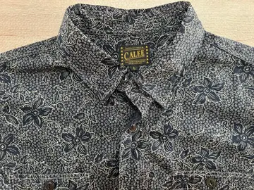CALEE 긴팔 올 패턴 셔츠 꽃무늬 블랙
