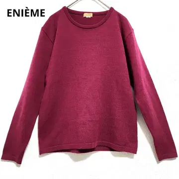 에니엠 니트 스웨터 울 혼방 보라색 긴팔 라운드넥 M