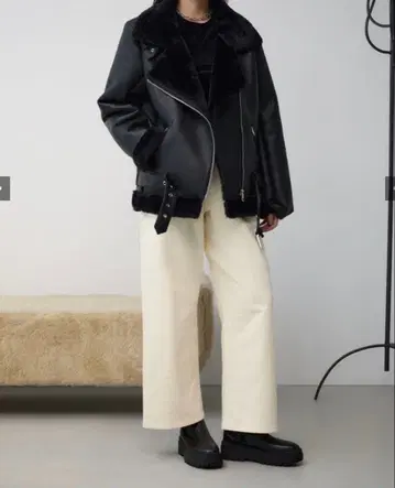 AZUL by moussy 인조 가죽 B-3 블루종