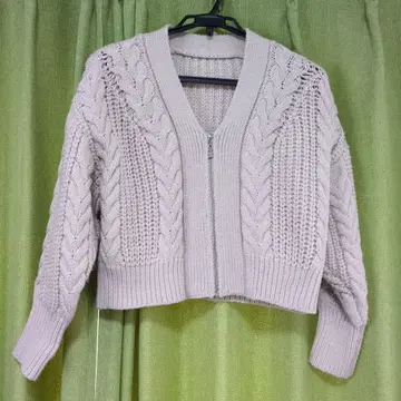 [ And Search ] 케이블 짜임 집업 니트 가디건