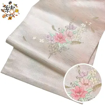 MO-3544 나고야 오비 자수 꽃 무늬 은사