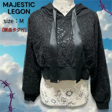 [택 포함 새상품] MAJESTIC LEGON 후드티 숏 스팽글