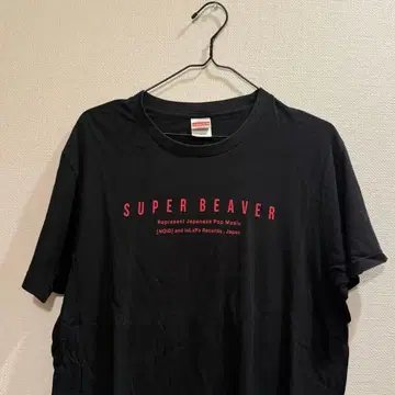 구제 의류 SUPER BEAVER 블랙 T셔츠 L 사이즈
