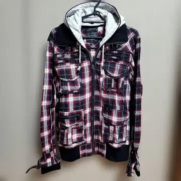 THE HISTORY & COUNTRY 레이어드 스타일 체크 무늬 블루종