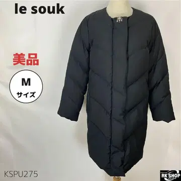 새상품급 le souk 루스쿠 노카라 비쥬 다운 자켓 38 블랙