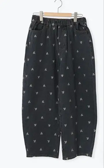 사만사 모스모스 자수 데님/히코리 커브 팬츠