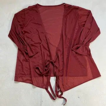 VICKY 버건디 긴팔 블라우스