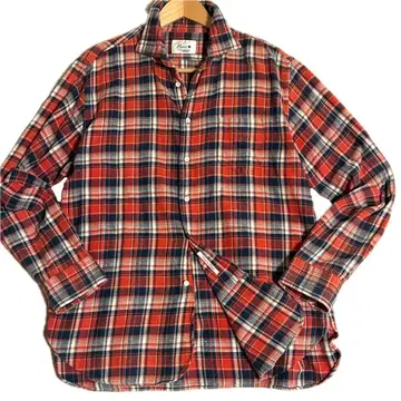 LL 사이즈 Papas+ 체크 무늬 플란넬 셔츠 긴팔 일본제