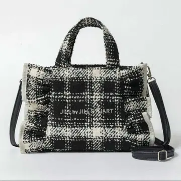 JILL by JILL STUART BOOK 트위드 프릴 백 BLACK