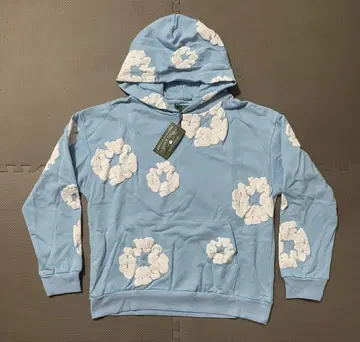 구름 무늬 후드티 스카이블루 택 포함