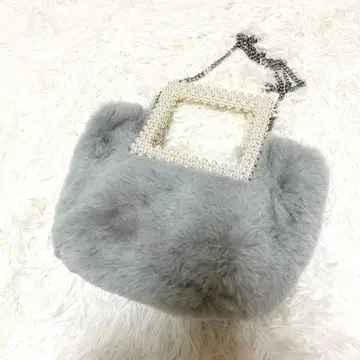 ZARA 자라 펄 퍼 핸드백 숄더백 그레이 2way