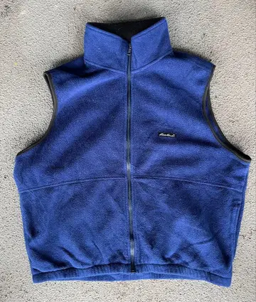 90s 에디 바우어 플리스 베스트 화이트 택 멕시코제 로고