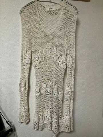 may by mag 아이보리 레이스 편직 튜닉