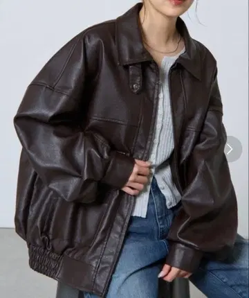 인조 가죽 가죽 오버 블루종 식민지2139