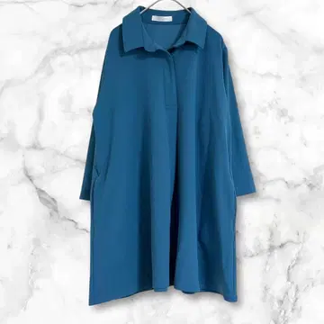 두클라쎄 파랑 긴팔 튜닉 M 티셔츠 심플 무지 루즈핏