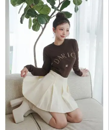 Darich DARCH 로고 니트탑 브라운