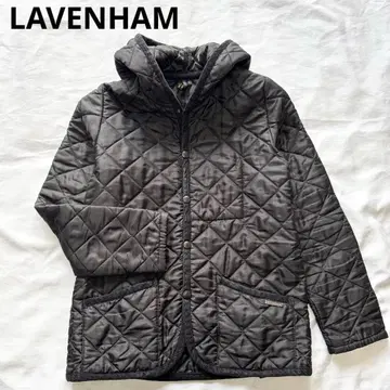 [새상품급] 라벤햄 퀼팅 자켓 후디 블랙 영국제