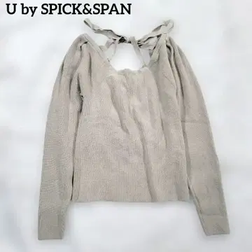 유 바이 스픽 앤 스팬 긴팔 니트 티셔츠 리브 백리본