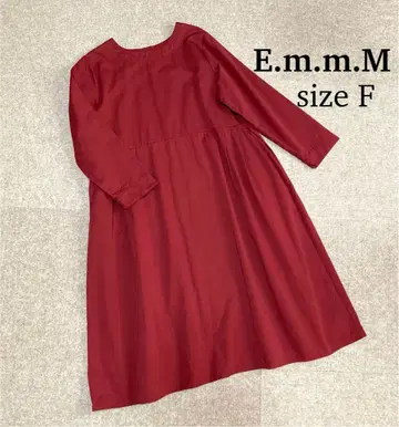 E.m.m.M 이임 원피스 긴팔 빨간색 프리 사이즈