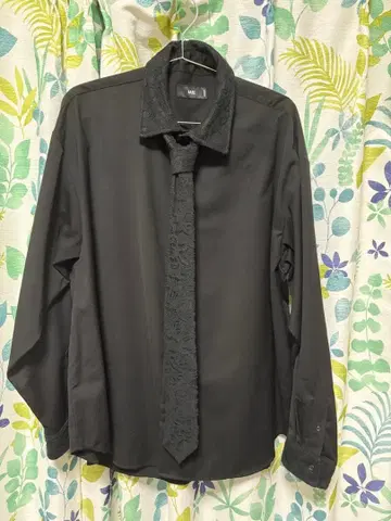 레이스 넥타이 셔츠