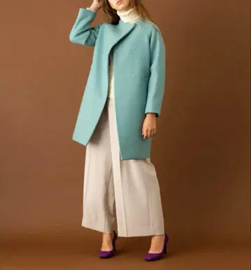 [새상품급] 유나이티드 도쿄 하이넥 코쿤 코트 민트 그린